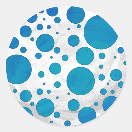 Sticker Rond Pois bleu océan (Devant)