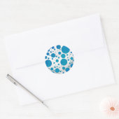 Sticker Rond Pois bleu océan (Enveloppe)