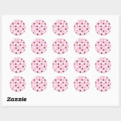 Sticker Rond Pois Brown et roses (Feuille)