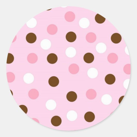 Sticker Rond Pois Brown et roses (Devant)
