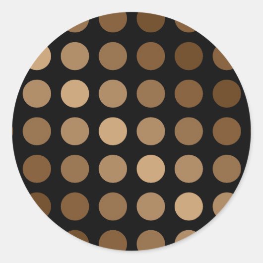 Sticker Rond pois brun sur noir (Devant)