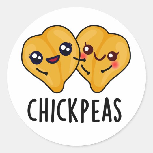 Sticker Rond Pois Chick Funky Food Pun (Devant)