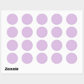 Sticker Rond Pois Classique Blanc - Lilas Doux (Feuille)