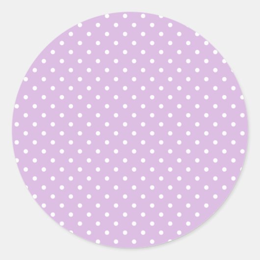 Sticker Rond Pois Classique Blanc - Lilas Doux (Devant)