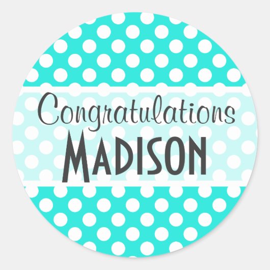 Sticker Rond Pois couleur Aqua (Devant)