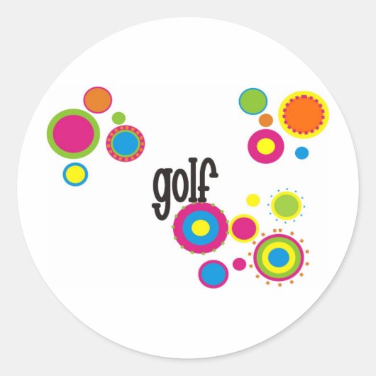 Sticker Rond Pois de Cool de golf (Devant)