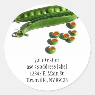 Sticker Rond Pois de thé - Pois dans un pois avec des tasses de