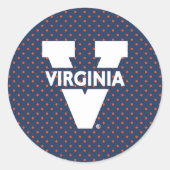 Sticker Rond Pois de Virginia Cavaliers (Devant)