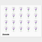 Sticker Rond Pois doux violet Fleurs Art avec texte (Feuille)
