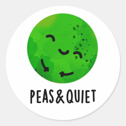 Sticker Rond Pois Et Pun De Pois De Veggie Drôle Tranquille (Devant)