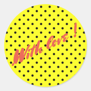 Sticker Rond Pois jaune