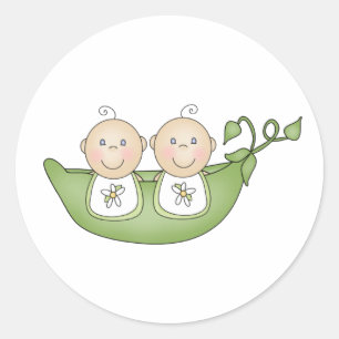 Sticker Rond Pois jumeaux dans un pois