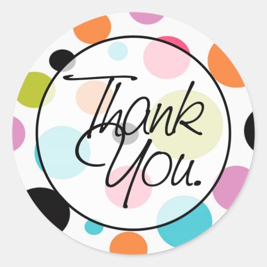 Sticker Rond Pois | MERCI (Devant)