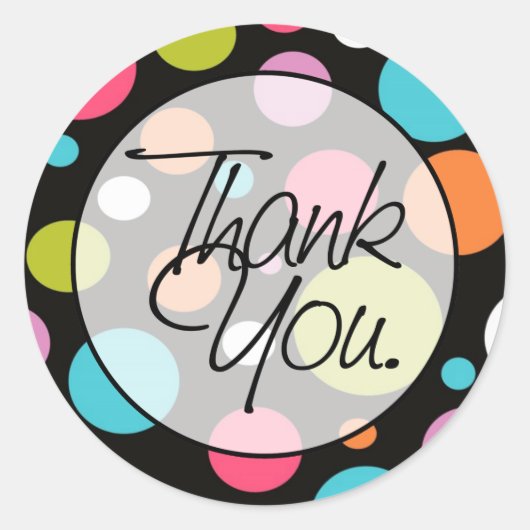 Sticker Rond Pois | MERCI (Devant)