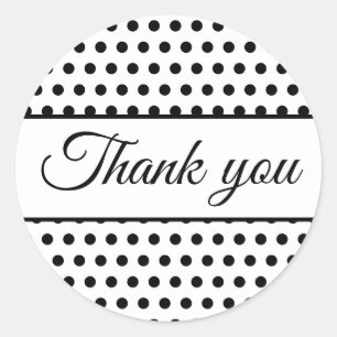 Sticker Rond Pois noir blanc