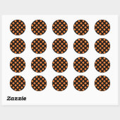 Sticker Rond Pois noir et orange (Feuille)