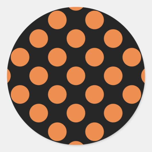 Sticker Rond Pois noir et orange (Devant)