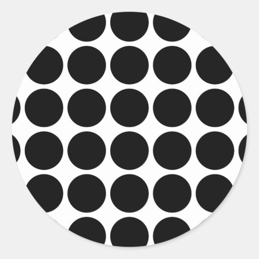 Sticker Rond Pois noirs en blanc (Devant)