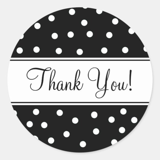 Sticker Rond Pois noirs et blancs (Devant)