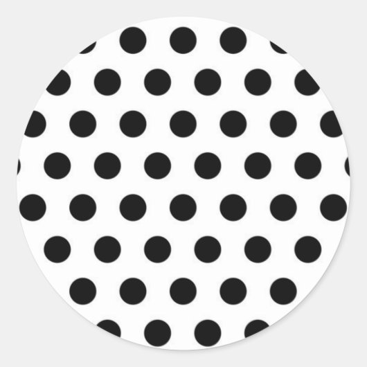 Sticker Rond Pois noirs sur Arrière - plan blanc (Devant)