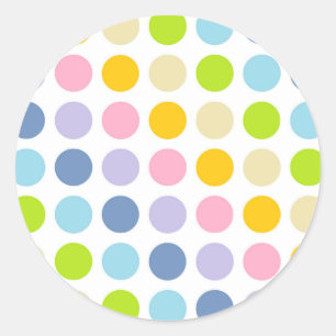 Sticker Rond Pois Pastel Rainbow