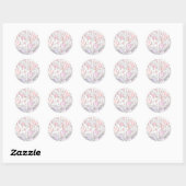 Sticker Rond Pois rose et blanc Zebra (Feuille)