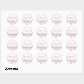Sticker Rond Pois rose et gris (Feuille)