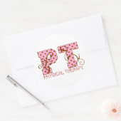 Sticker Rond pois rose et marron (Enveloppe)