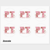 Sticker Rond pois rose et marron (Feuille)
