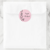 Sticker Rond Pois rose Mariage de vigne de coeur (Sac)