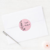 Sticker Rond Pois rose Mariage de vigne de coeur (Enveloppe)