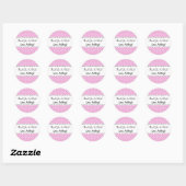 Sticker Rond Pois rose Merci de bachelorette V05 (Feuille)