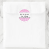 Sticker Rond Pois rose Merci de bachelorette V05 (Sac)