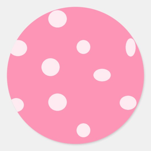 Sticker Rond Pois rose pâle sur rose (Devant)