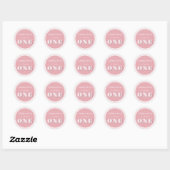 Sticker Rond Pois roses 1er anniversaire (Feuille)