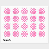 Sticker Rond Pois roses chauds (Feuille)