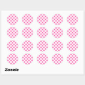 Sticker Rond Pois roses chauds (Feuille)