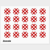 Sticker Rond Pois rouges, Motif à points polka, points, pointil (Feuille)