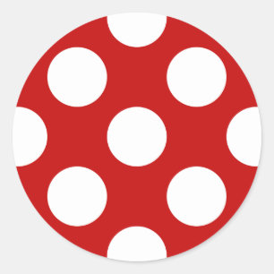 Sticker Rond Pois rouges, Motif à points polka, points, pointil