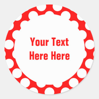 Sticker Rond Pois sur Modèle de texte rouge