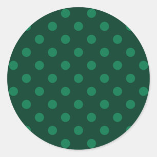 Sticker Rond Pois - Vert sur Vert foncé