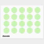Sticker Rond Pois verts et blancs (Feuille)