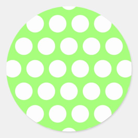 Sticker Rond Pois verts et blancs (Devant)