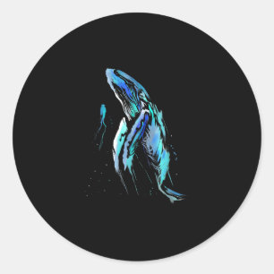 Sticker Rond Poison de Whale Swimming Diving