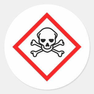 Sticker Rond Poison du crâne