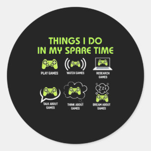Sticker Rond Poison gamer Things Gamer Do In My Spare Time
