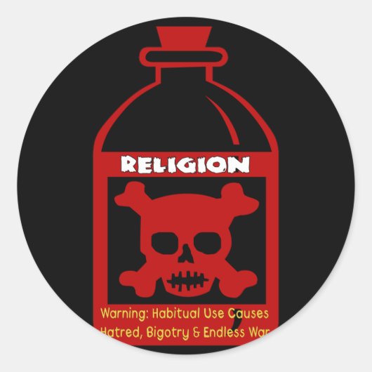 Sticker Rond Poison religieux (Devant)