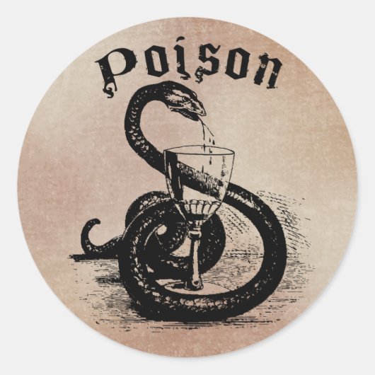 Sticker Rond Poison serpent Halloween gothique (Devant)