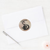 Sticker Rond Poison serpent Halloween gothique (Enveloppe)