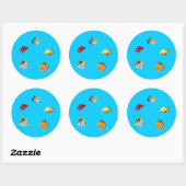 Sticker Rond Poisson (Feuille)